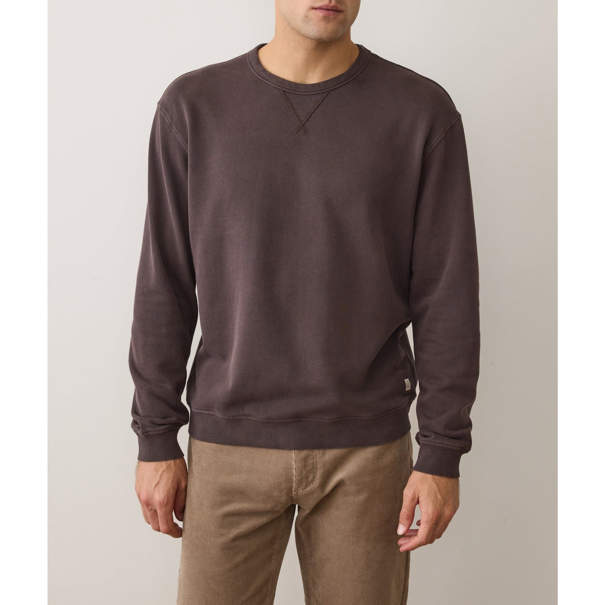 Marine Layer Mens Relaxed Cloud 9 Fleece Crewneck (Soft Stores) in Coffee - Coffee