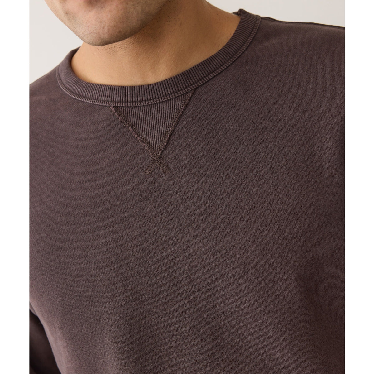 Marine Layer Mens Relaxed Cloud 9 Fleece Crewneck (Soft Stores) in Coffee - Coffee