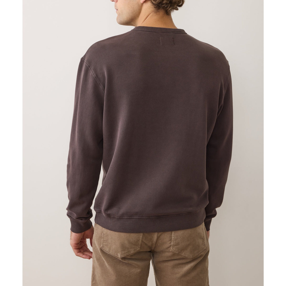 Marine Layer Mens Relaxed Cloud 9 Fleece Crewneck (Soft Stores) in Coffee - Coffee