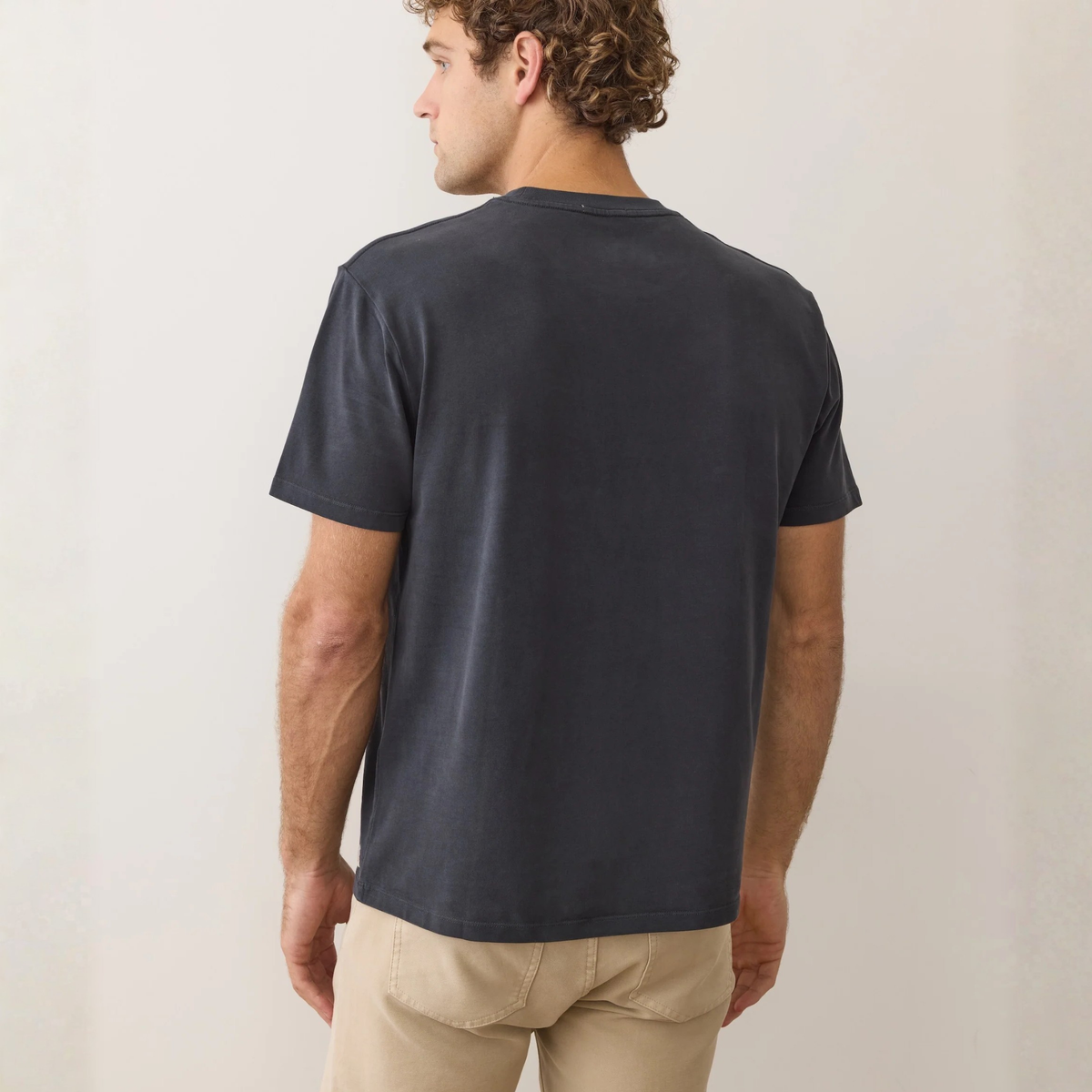 Marine Layer Mens Relaxed Cloud 9 Sueded Jersey Tee in Black-Black