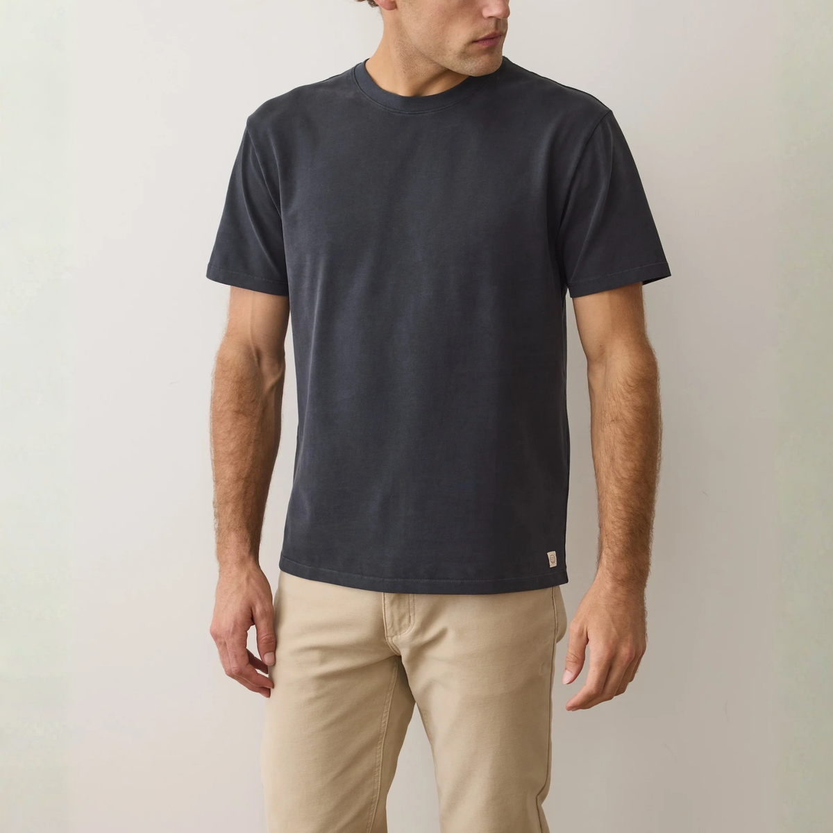 Marine Layer Mens Relaxed Cloud 9 Sueded Jersey Tee in Black-Black