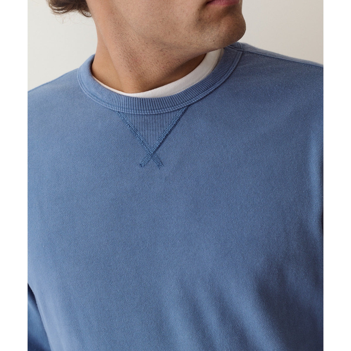 Marine Layer Mens Relaxed Cloud 9 Terry Crewneck in Copen Blue - Copen Blue