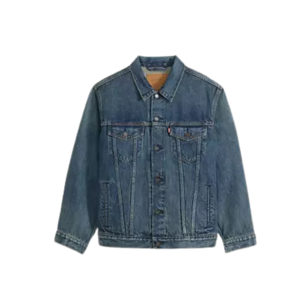 Levis Premium Mens Relaxed Fit Trucker - Selv Dark Mid Night