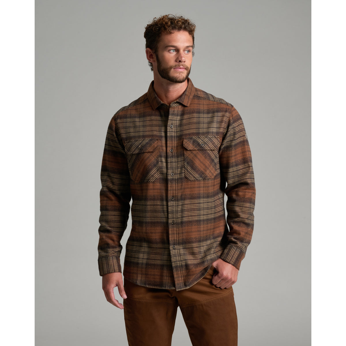 Kuhl Mens Rydr Flannel Long Sleeves -Vintage Leather
