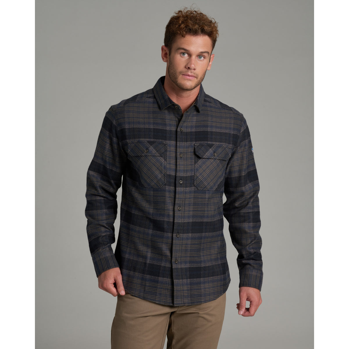 Kuhl Mens Rydr Flannel Long Sleeves-Midnight