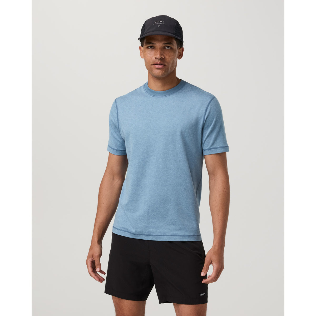 Vuori Mens S/S Ponto Performance Tee - Salty Air Heather