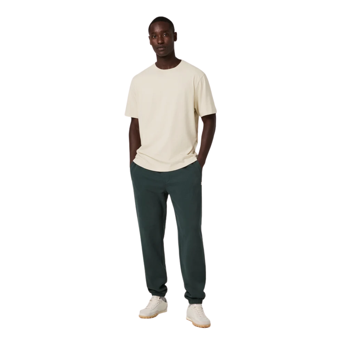 Vuori Mens S/S Vuori Heavyweight Tee-Rlx- Buttermilk Heather