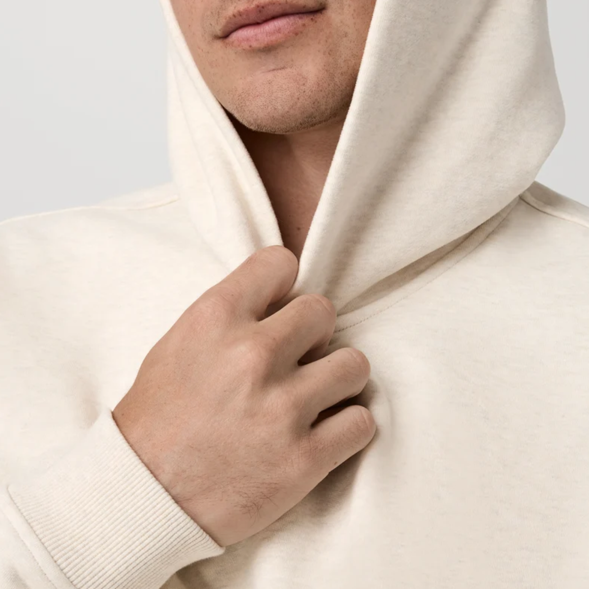 Vuori Mens Seaside Pullover Hoodie 2.0-Buttermilk Heather
