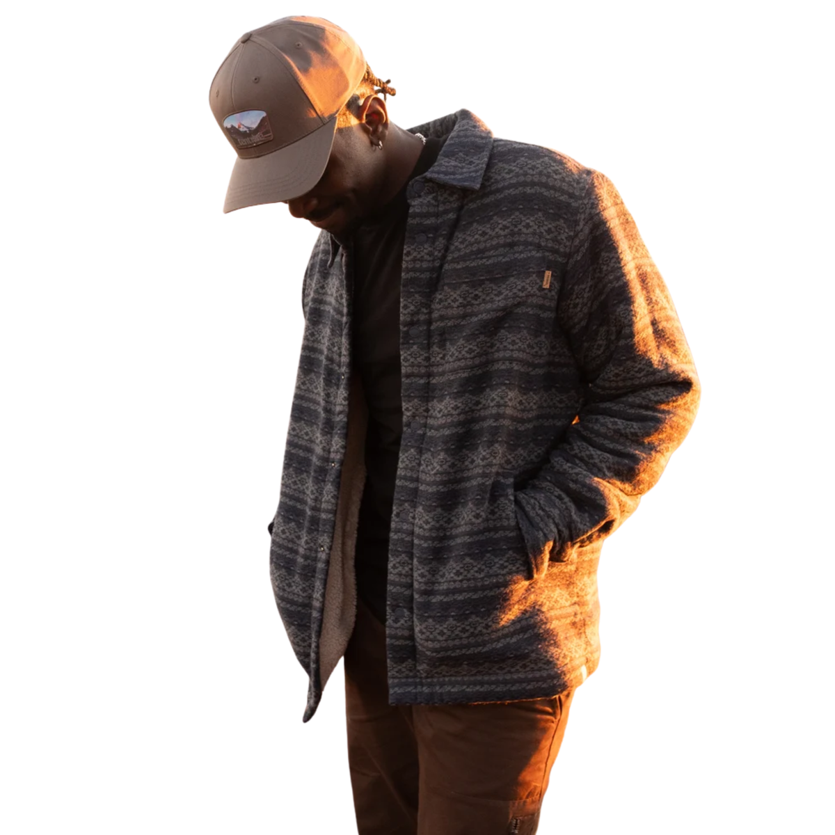 Tentree Mens Selway Jacket-Midnight Blue Geo Tile