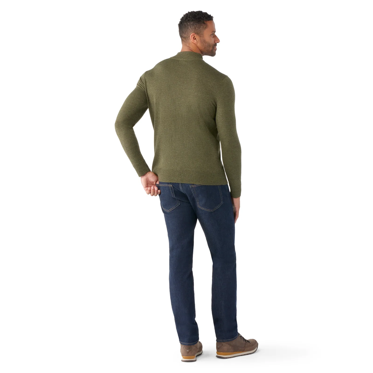 Smartwool Mens Sparwood 1/4 Zip Sweater-North Woods Heather