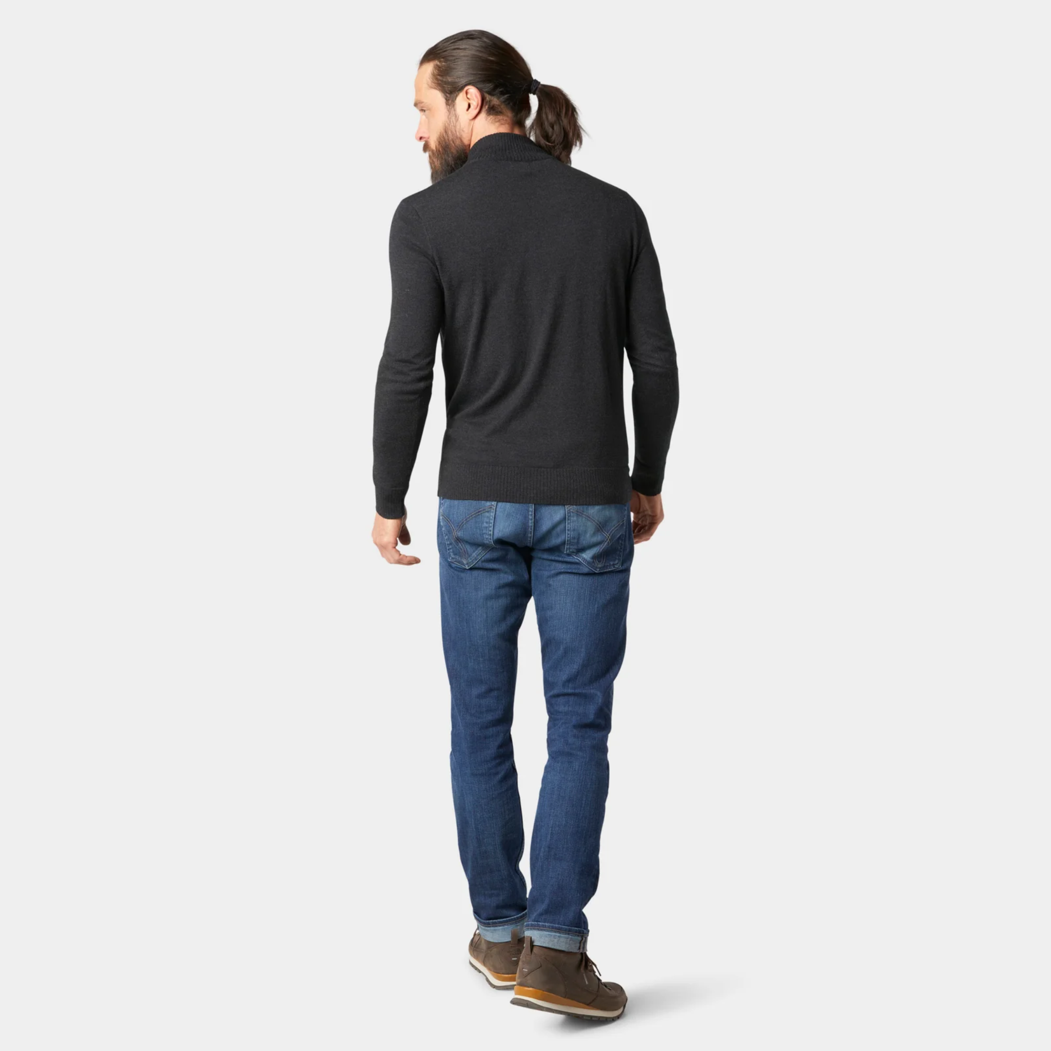 Smartwool Mens Sparwood 1/4 Zip Sweater-Charcoal Heather