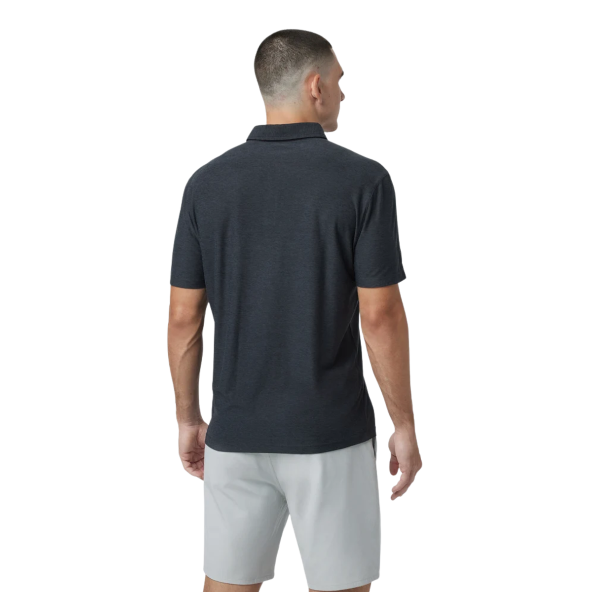 Vuori Mens Strato Tech Polo- Charcoal Heather 