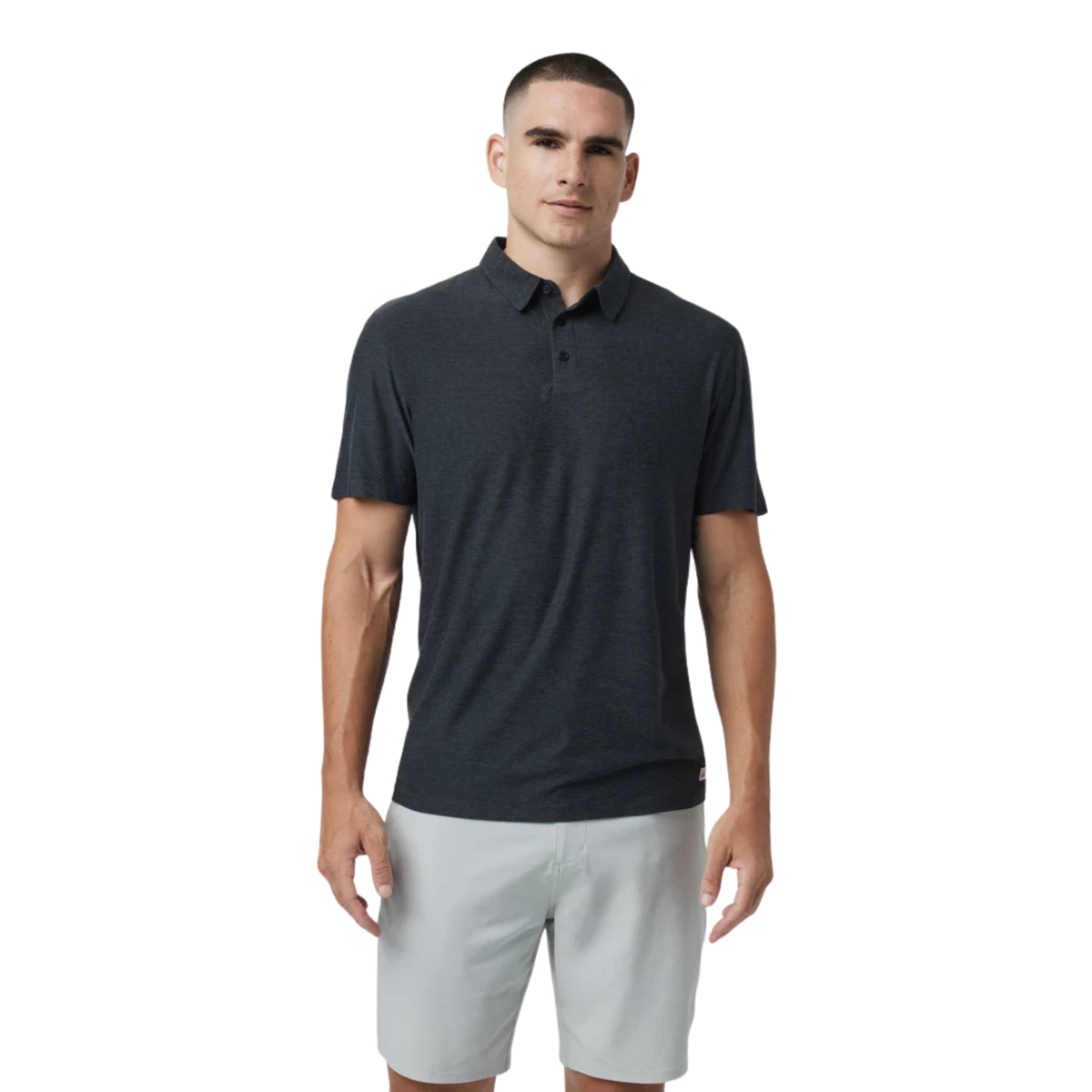 Vuori Mens Strato Tech Polo- Charcoal Heather 