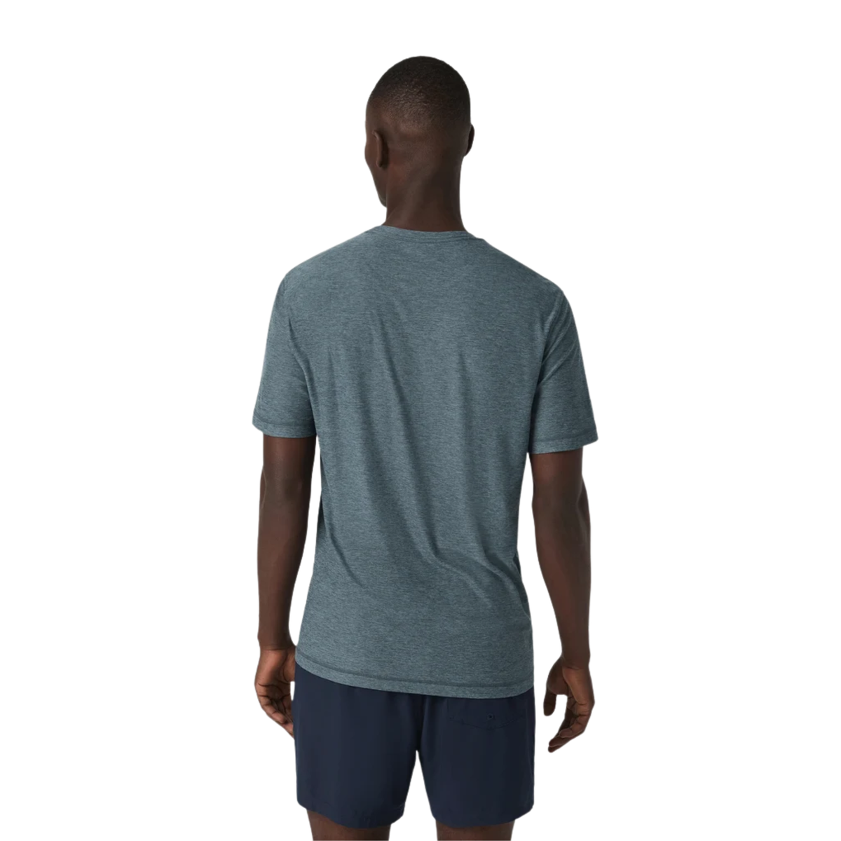 Vuori Mens Strato Tech Tee-Blue Sea Heather