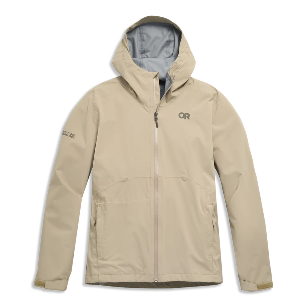 Outdoor Research Mens Stratoburst Stretch Rain Jacket-Pro Khaki