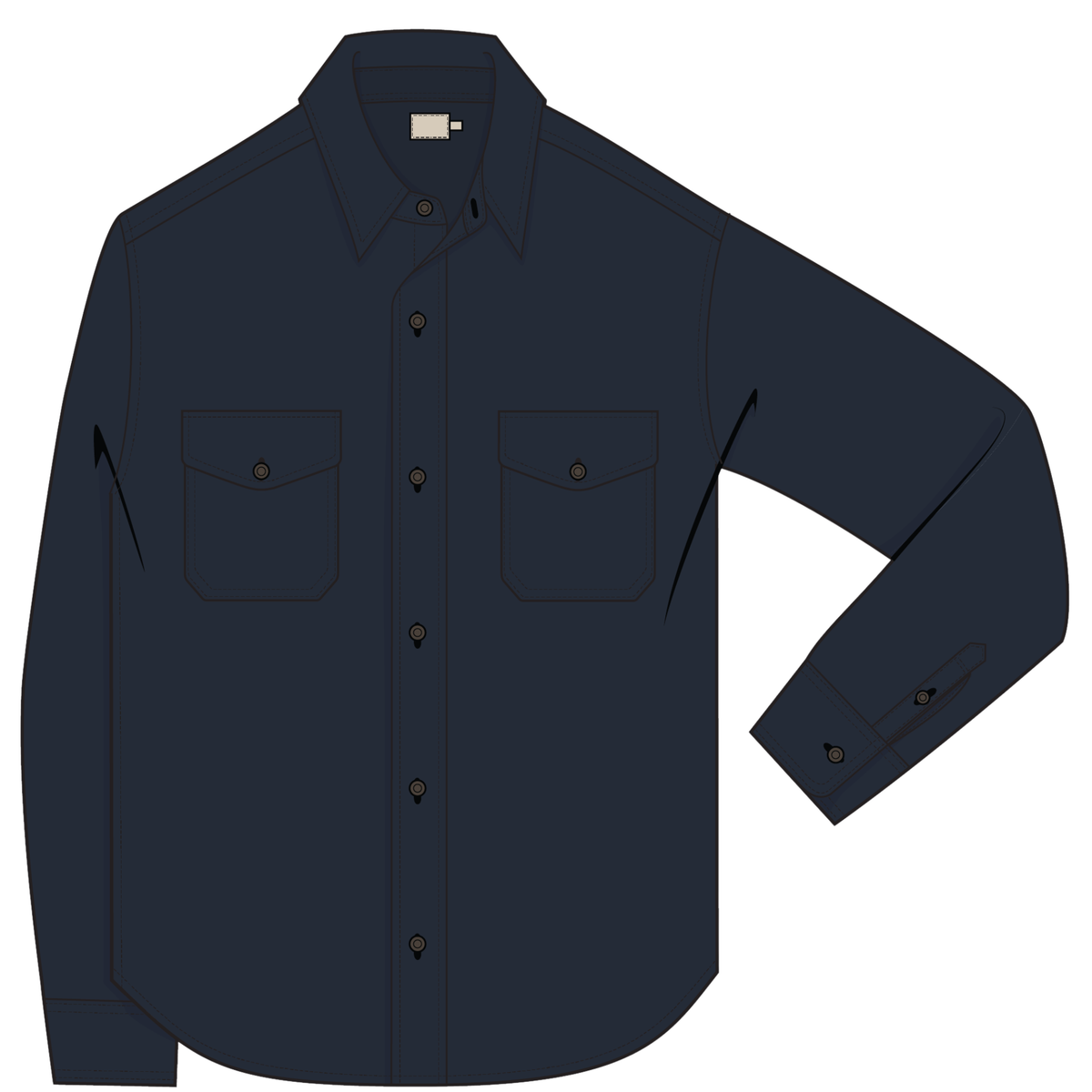 Faherty Mens Stretch Terry Corduroy Workshirt-Abyss Navy