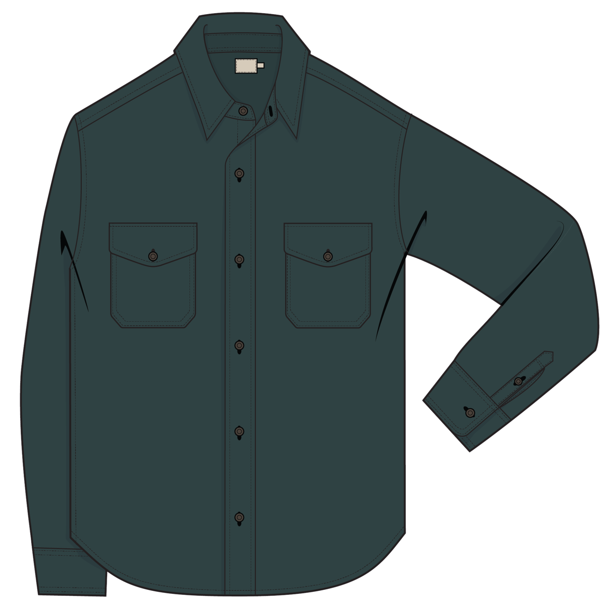 Faherty Mens Stretch Terry Corduroy Workshirt-Deep Moss