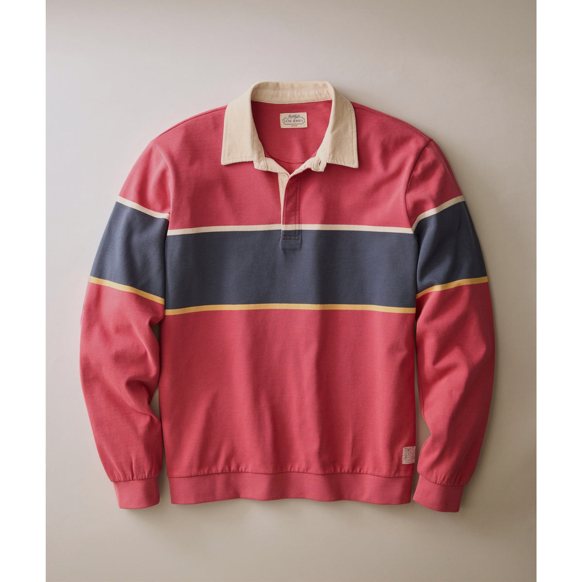 Marine Layer Mens Sueded Rugby Polo in Garnet Rose - Garnet Rose