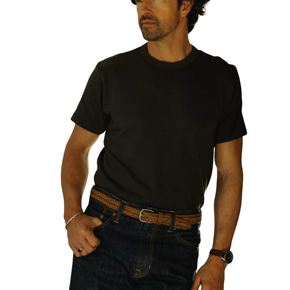 Flint and Tinder Mens Surplus Heavy T shirt-Espresso
