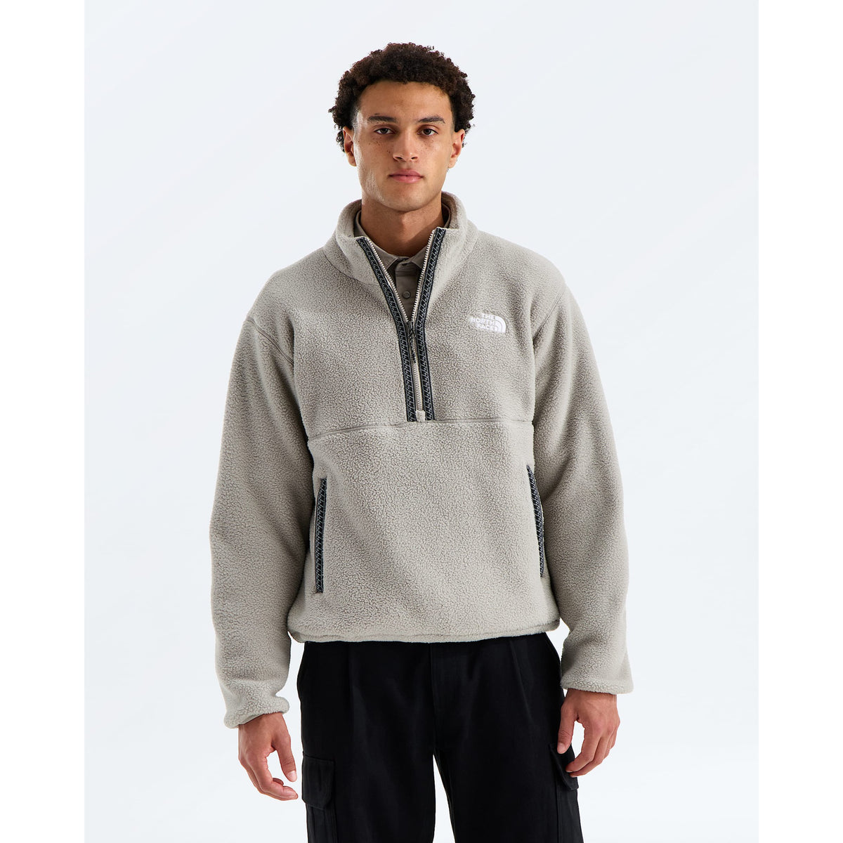 The North Face Mens TNF Fleeski 1/4 Zip Pullover - 2MB_Stone Slab
