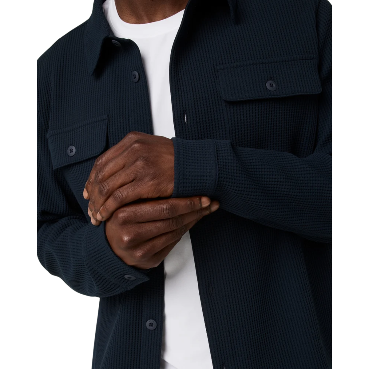 Vuori Mens Tech Waffle Shirt Jacket-Ink