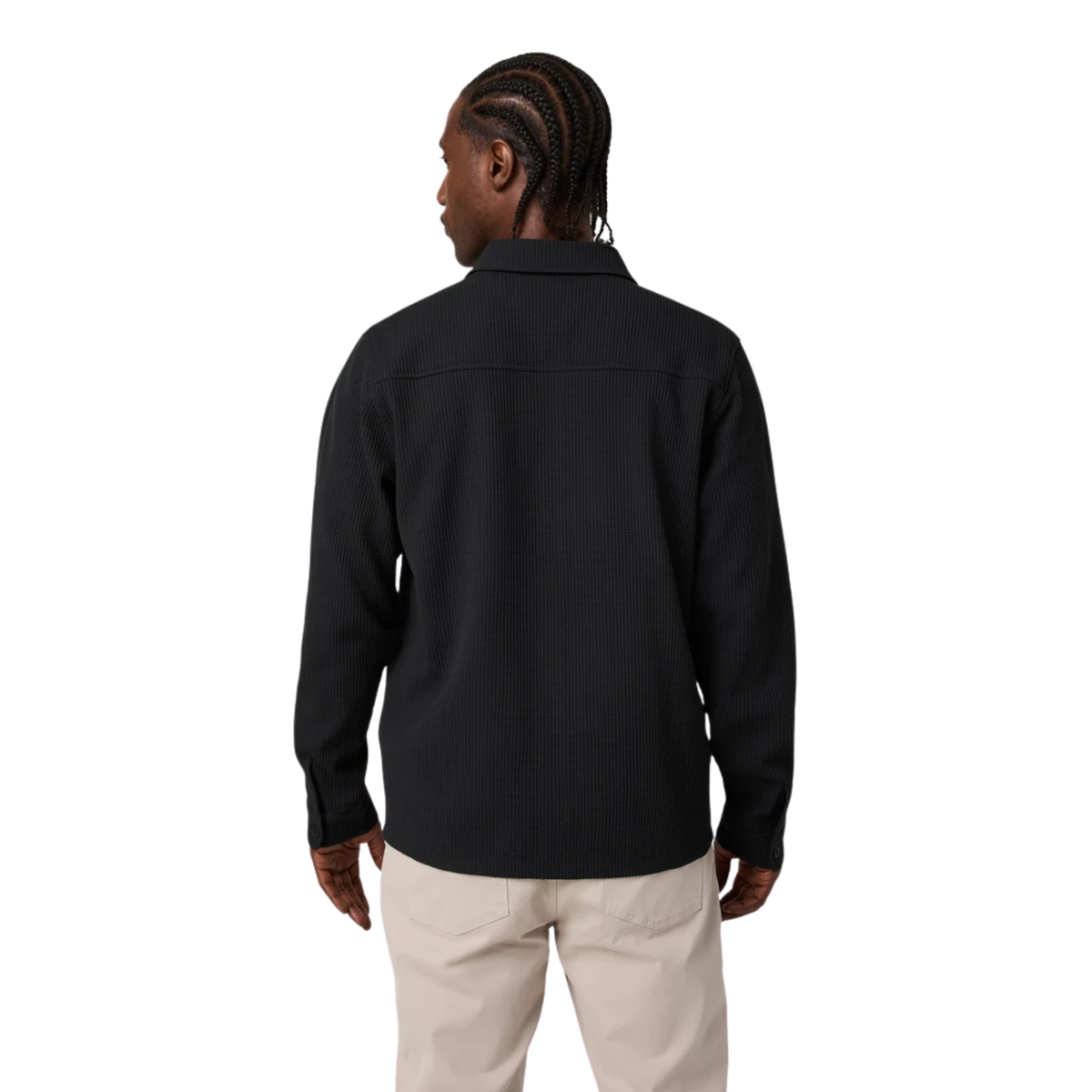 Vuori Mens Tech Waffle Shirt Jacket-Black