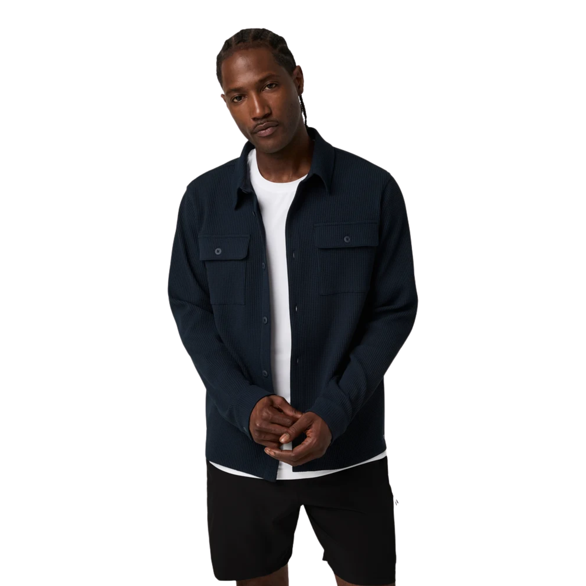 Vuori Mens Tech Waffle Shirt Jacket-Ink