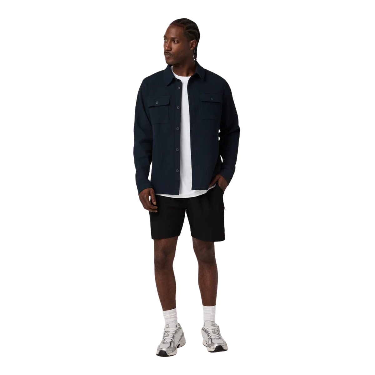 Vuori Mens Tech Waffle Shirt Jacket-Ink