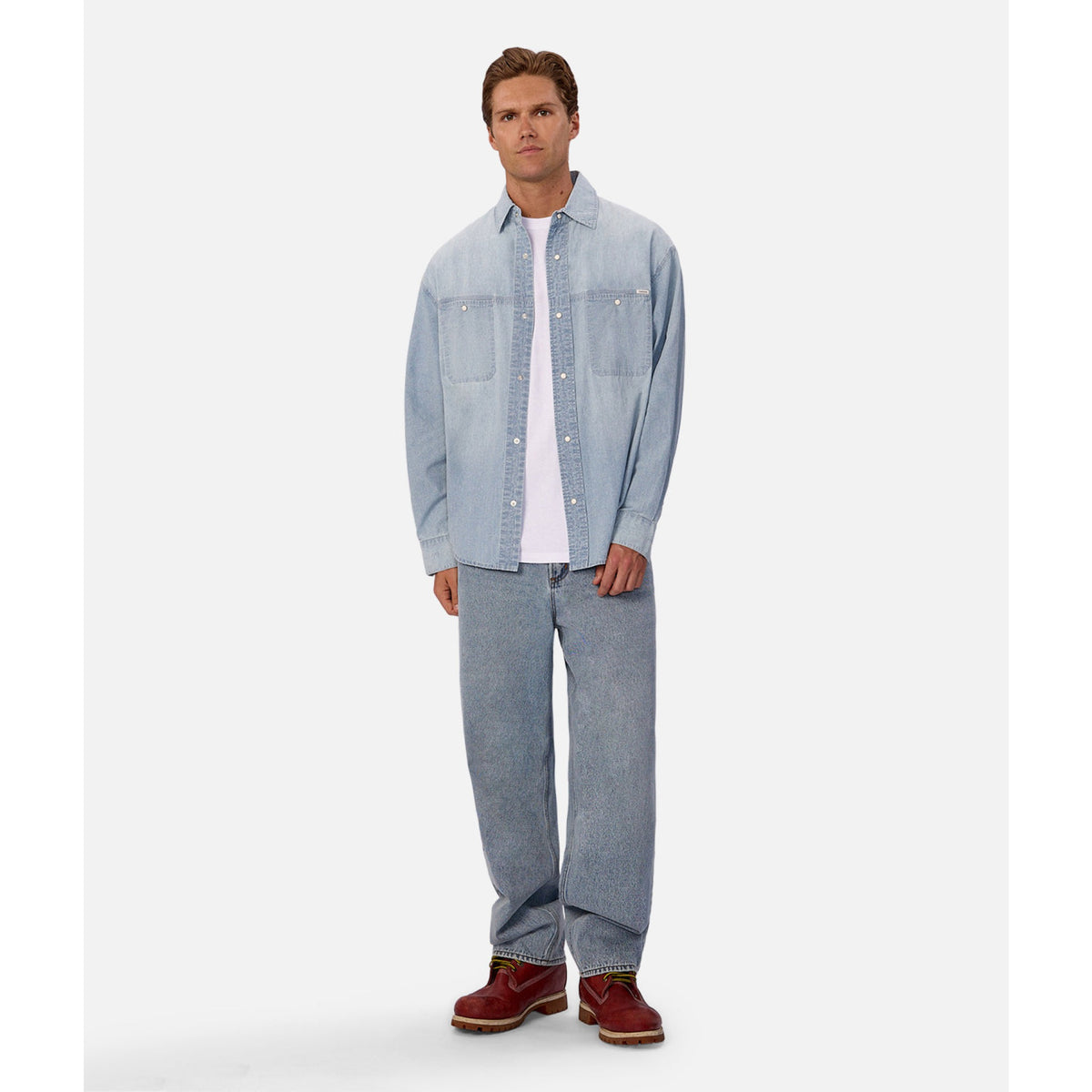 Industrie Mens The Chambray Nebraska L/S Shirt - Chambray