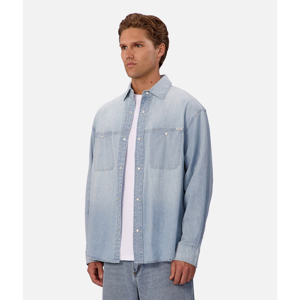 Industrie Mens The Chambray Nebraska L/S Shirt - Chambray