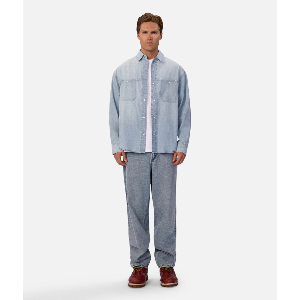 Industrie Mens The Chambray Nebraska L/S Shirt - Chambray