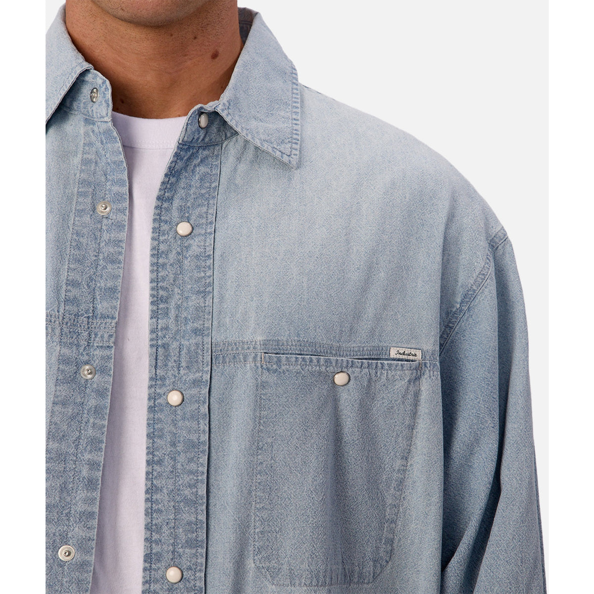 Industrie Mens The Chambray Nebraska L/S Shirt - Chambray