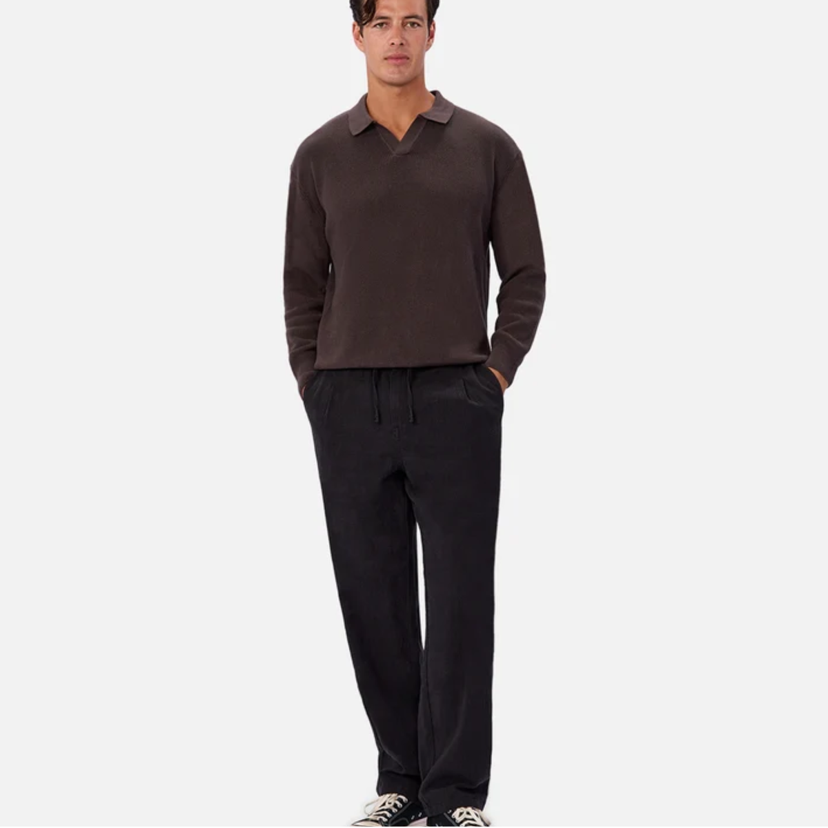Industrie Mens The New England Polo Knit-New Brown 