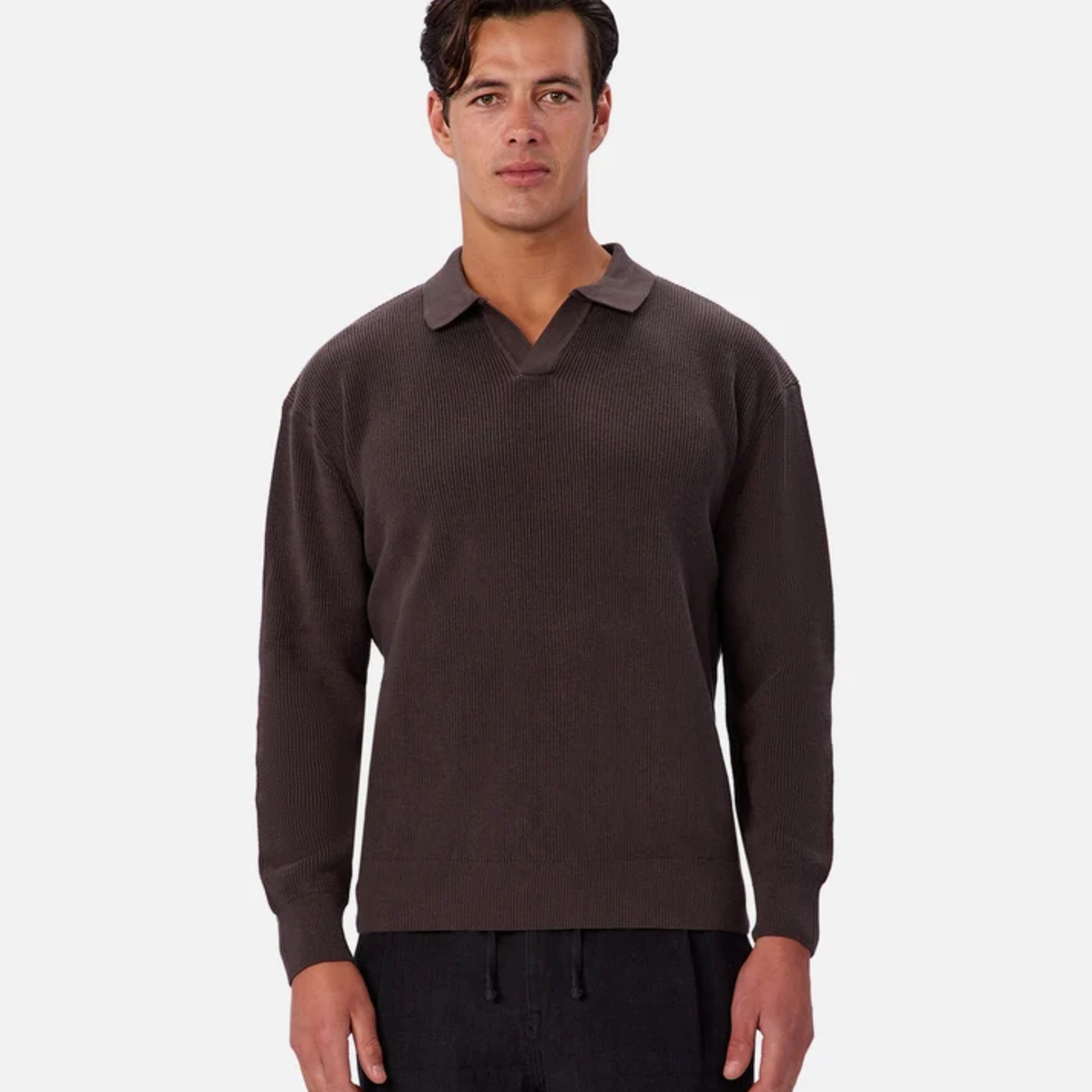 Industrie Mens The New England Polo Knit-New Brown 