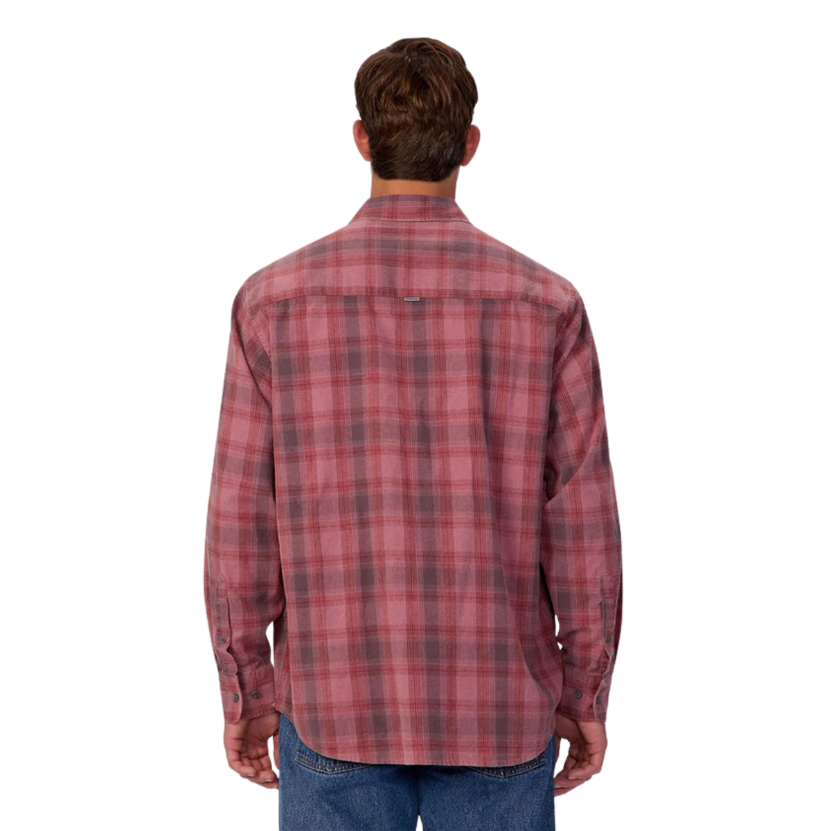 Industrie Mens The Santa Rosa Long Sleeve Shirt-Washed Berry