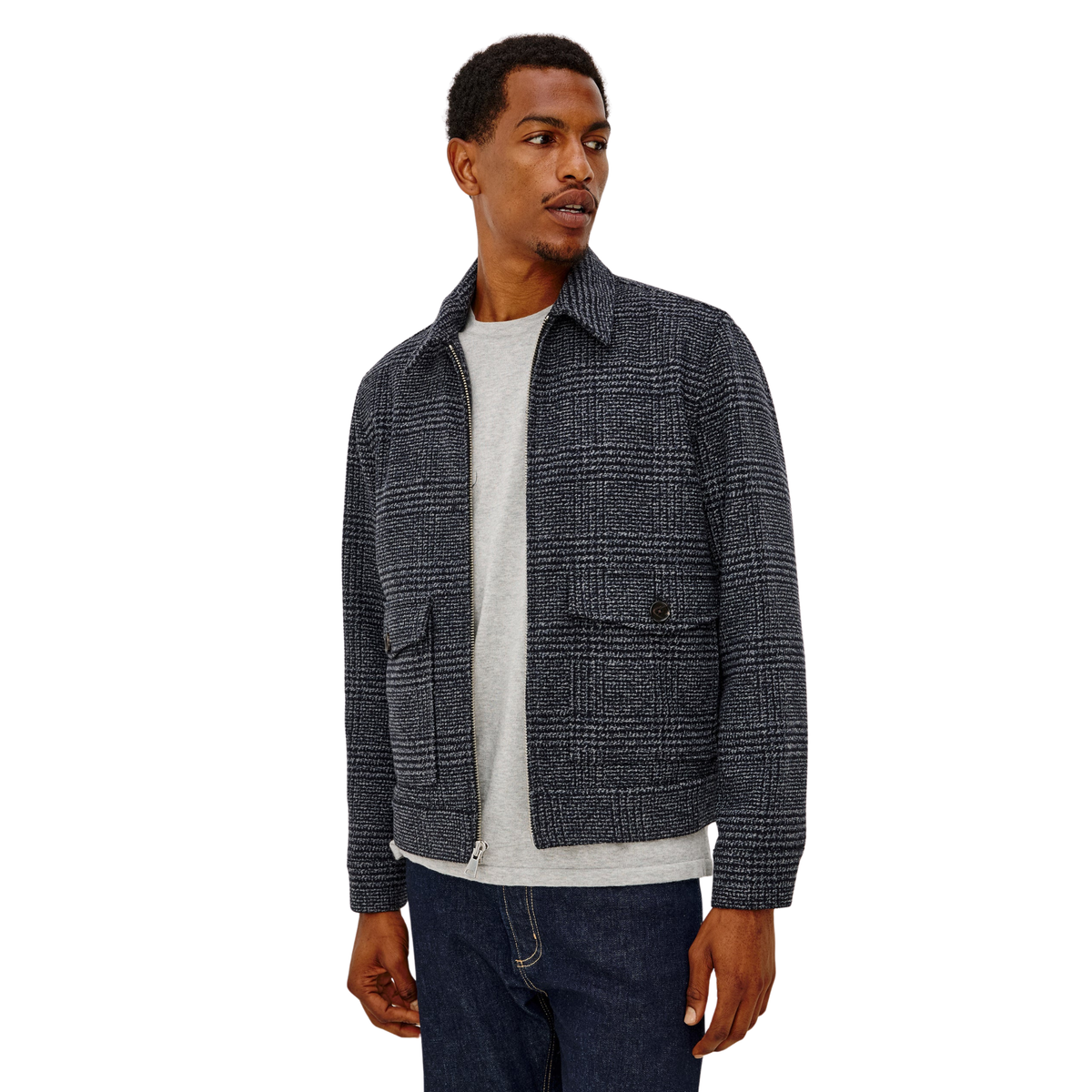Rails Mens Tillman in Navy Static Plaid-Navy Static Plaid