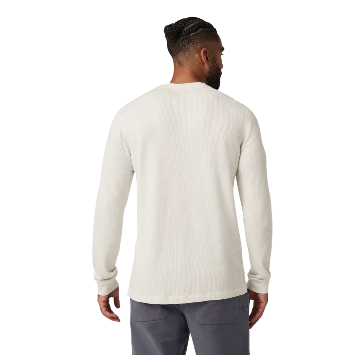Vuori Mens Waffle Crew-Marshmallow