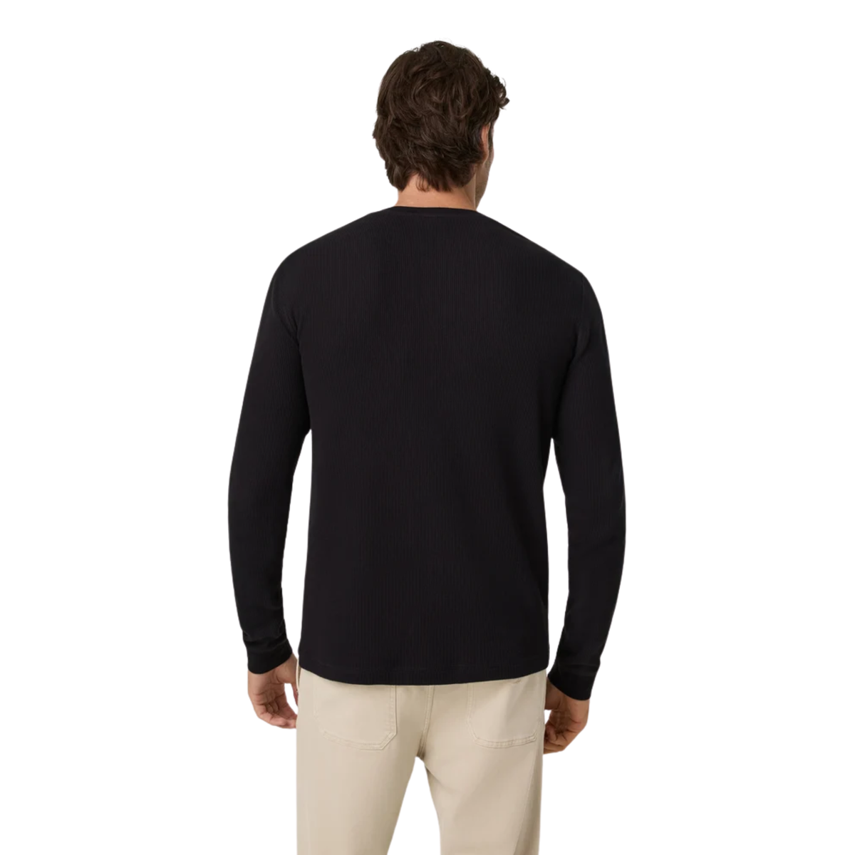 Vuori Mens Waffle Henley- Black
