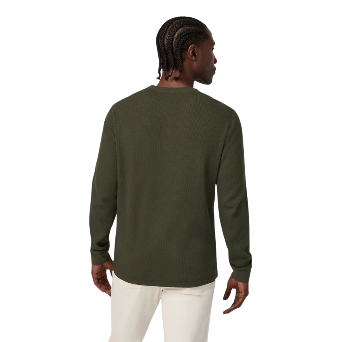 Vuori Mens Waffle Henley-Olive