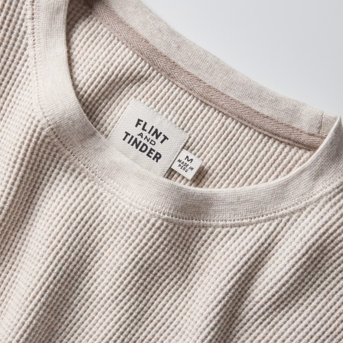Flint and Tinder Mens Waffle Thermal Crewneck-Oatmeal