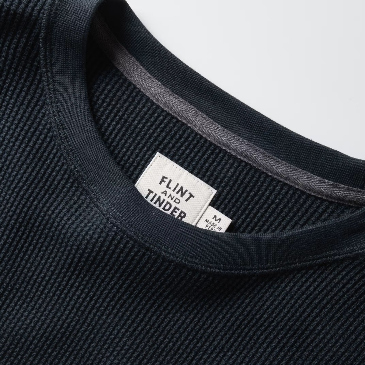 Flint and Tinder Mens Waffle Thermal Crewneck-Navy
