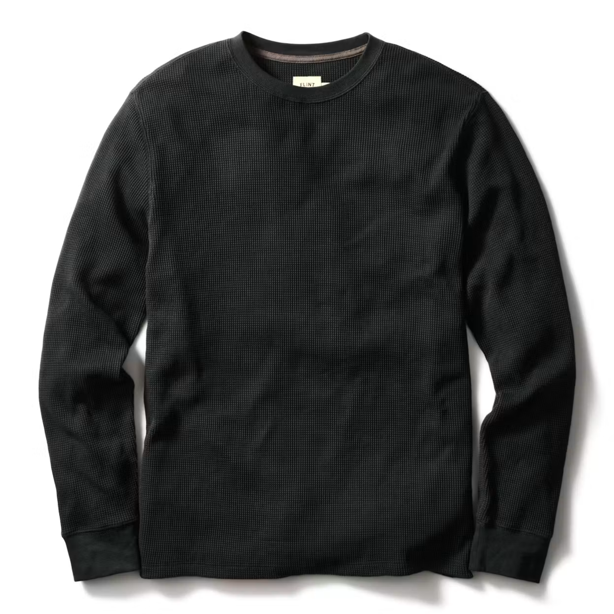 Flint and Tinder Mens Waffle Thermal Crewneck-Black