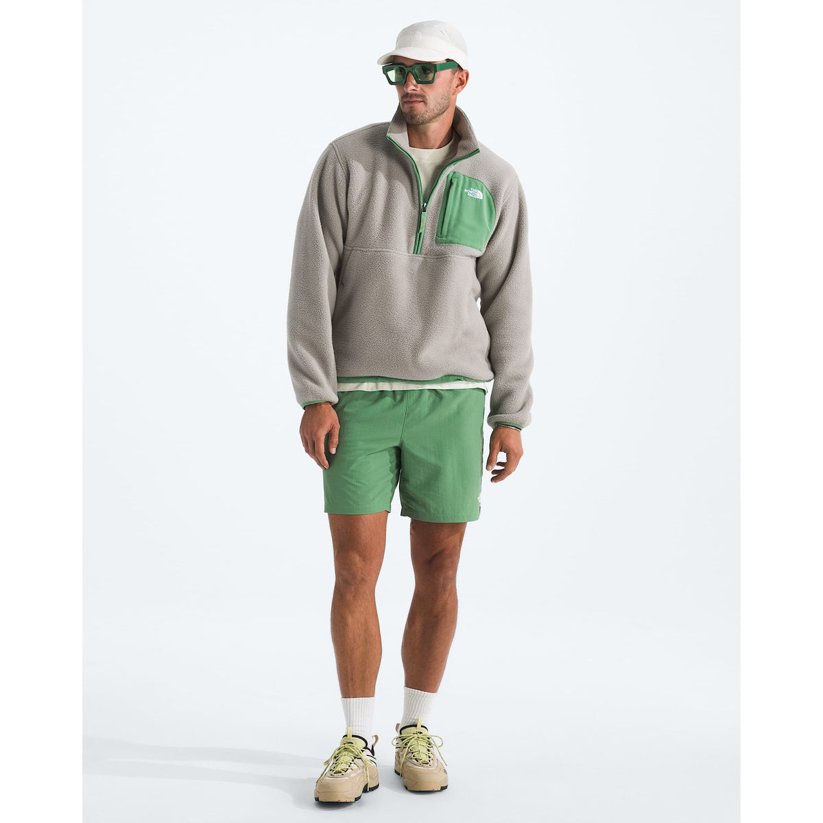 The North Face Mens Yumiori Off Peak 1/2 Zip Jacket - Stone Slab/Dimmed Algae