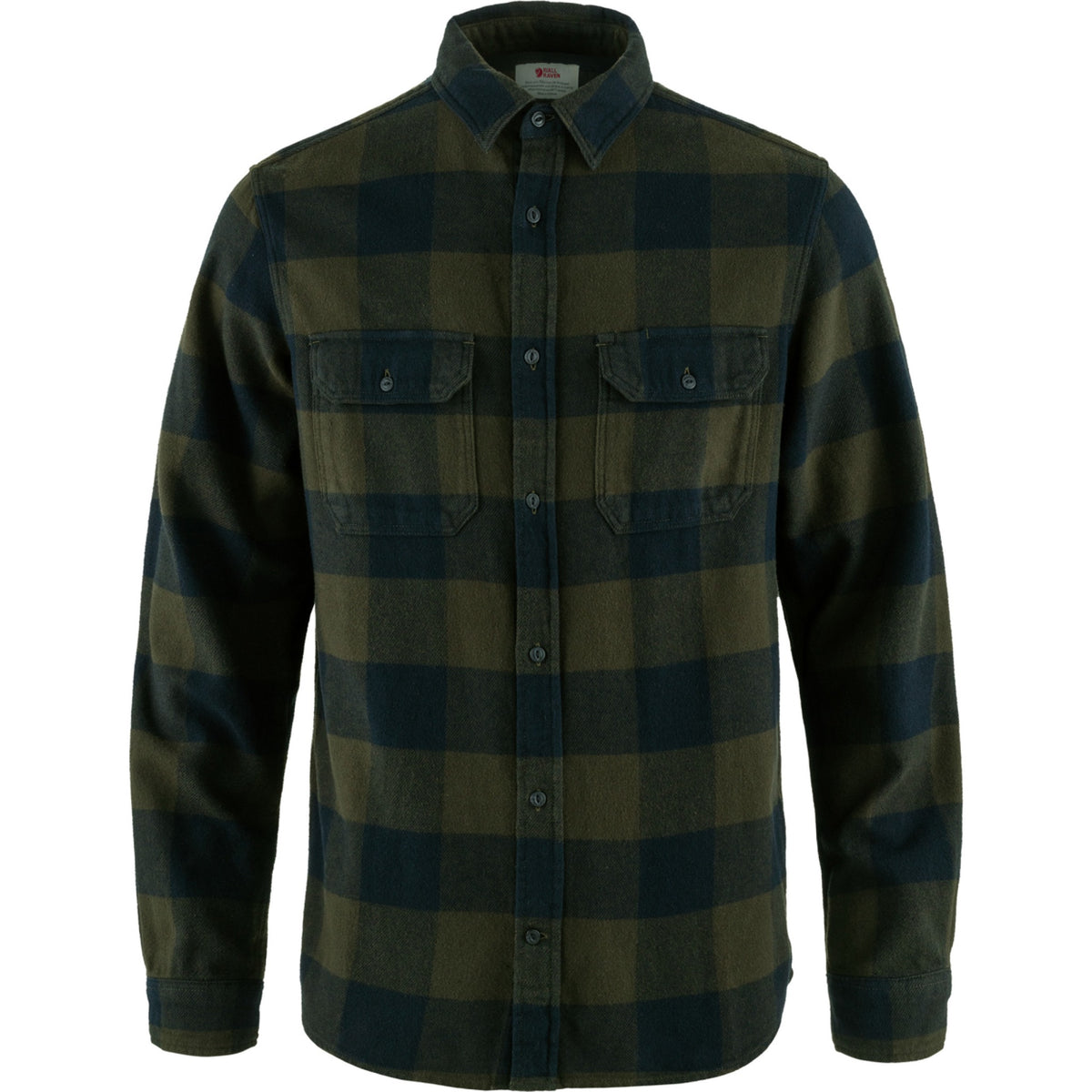 Fjallraven Mens Ãƒâ€“vik Heavy Flannel Shirt - Deep Forest-Dark Navy