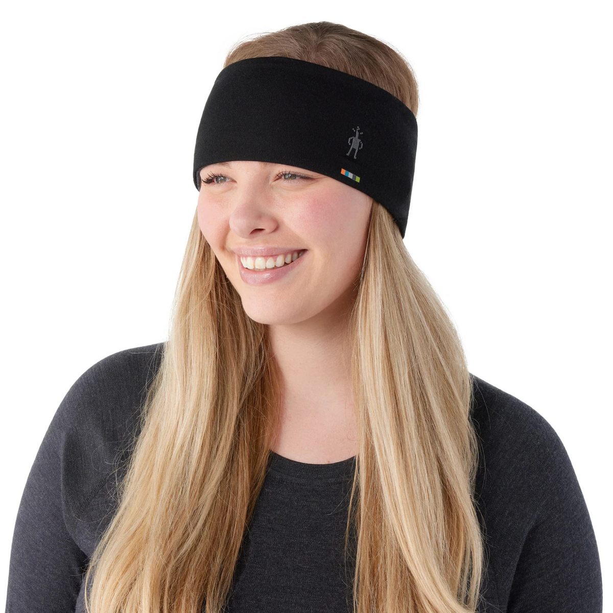 Smartwool Merino 250 Reversible Headband-Black Charcoal Heather
