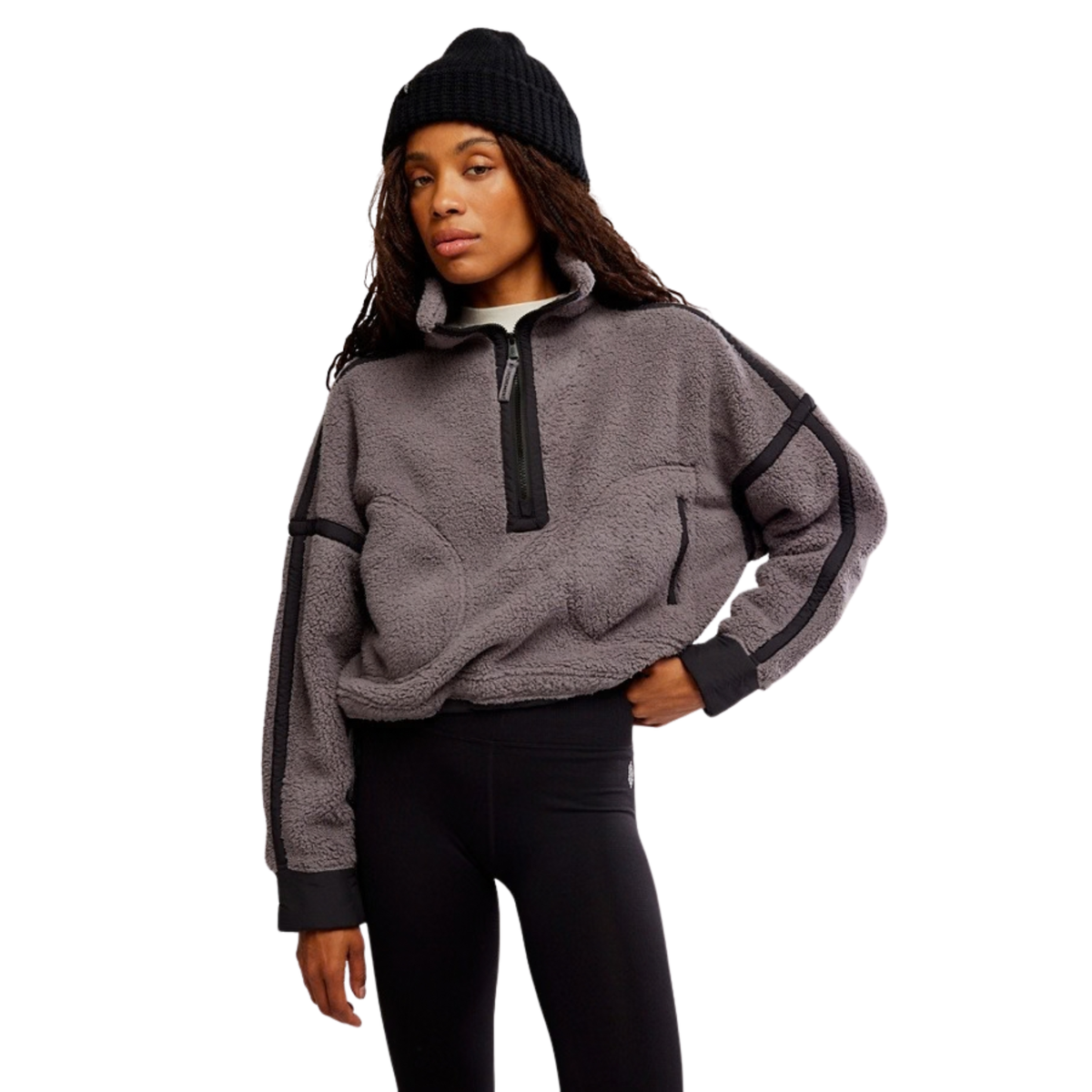 Free People Mountain High 1/2 Zip-Gunmetal Combo
