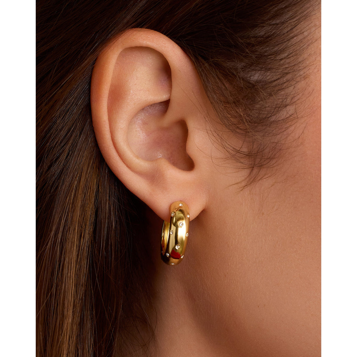 Gorjana Noel Shimmer Hoops - Gold