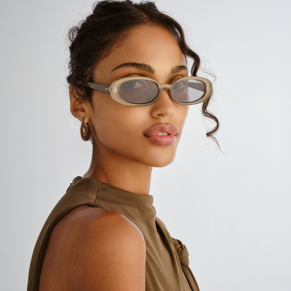 Le Specs Outta Love + Sunglasses - Olive Pearl