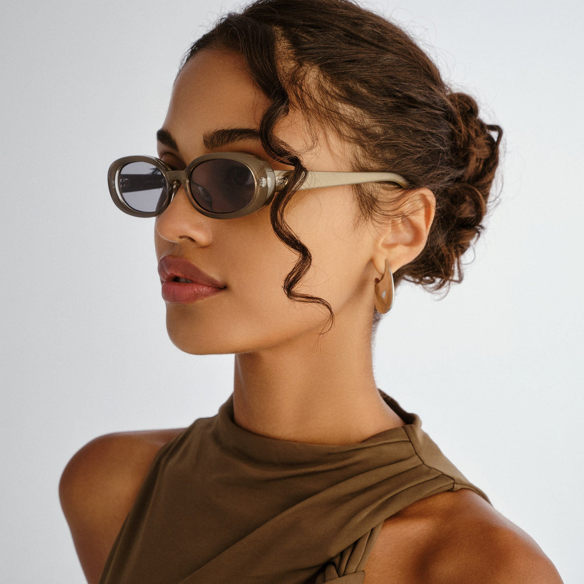 Le Specs Outta Love + Sunglasses - Olive Pearl