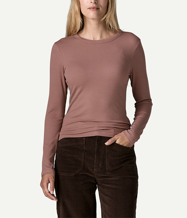 Womens L/S Rib Knit Top